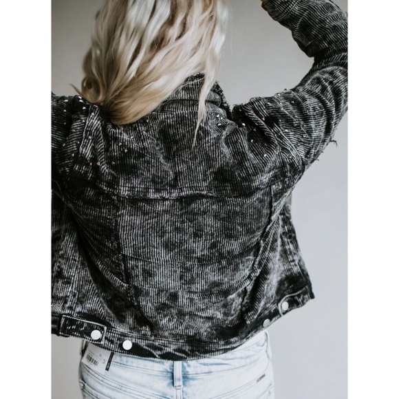 POL Black Vintage Washed Studded Corduroy Jacket - Picture 5 of 8